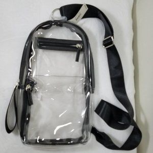 No Boundaries Caden Sling Clear Backpack Purse